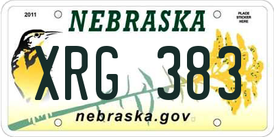 NE license plate XRG383