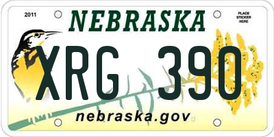 NE license plate XRG390