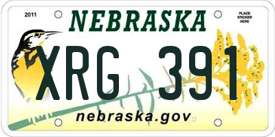 NE license plate XRG391