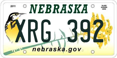 NE license plate XRG392