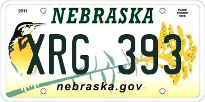 NE license plate XRG393