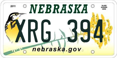NE license plate XRG394