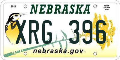 NE license plate XRG396