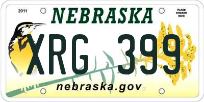 NE license plate XRG399