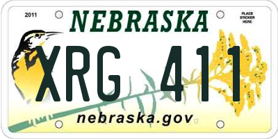 NE license plate XRG411