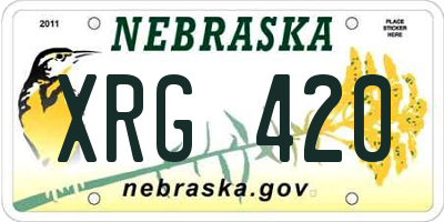 NE license plate XRG420