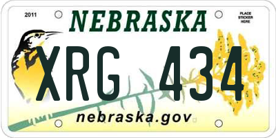 NE license plate XRG434