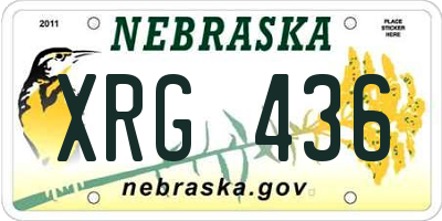 NE license plate XRG436