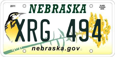 NE license plate XRG494