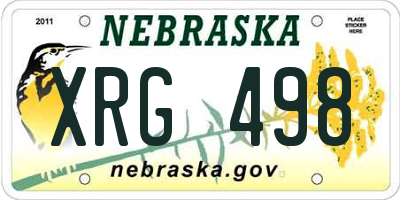 NE license plate XRG498