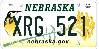 NE license plate XRG521