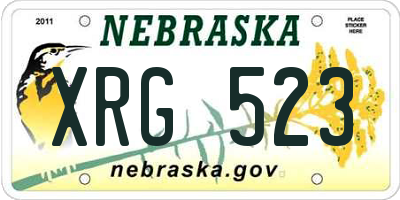 NE license plate XRG523