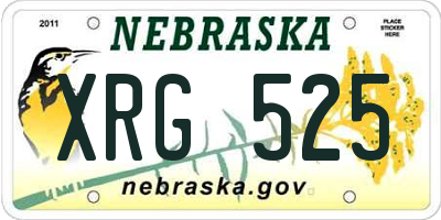 NE license plate XRG525