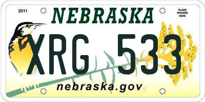 NE license plate XRG533