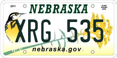 NE license plate XRG535