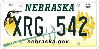 NE license plate XRG542