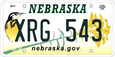 NE license plate XRG543