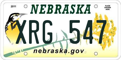 NE license plate XRG547