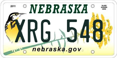 NE license plate XRG548