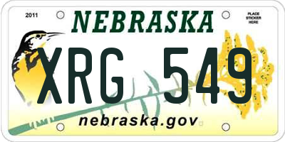 NE license plate XRG549