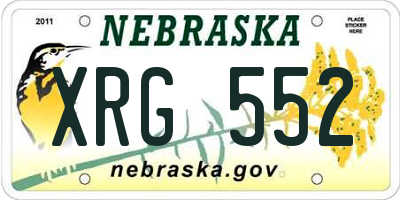 NE license plate XRG552
