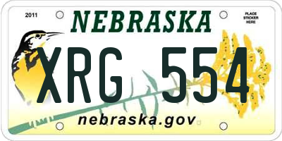 NE license plate XRG554