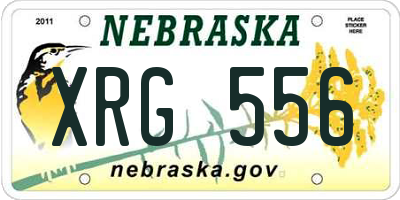 NE license plate XRG556