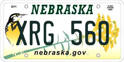 NE license plate XRG560