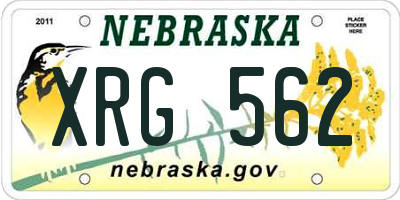 NE license plate XRG562