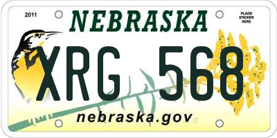 NE license plate XRG568