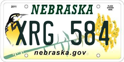 NE license plate XRG584