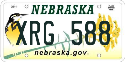 NE license plate XRG588