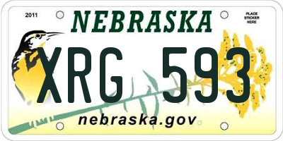 NE license plate XRG593