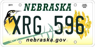 NE license plate XRG596