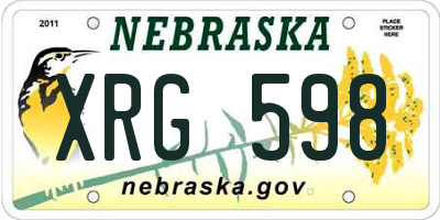 NE license plate XRG598