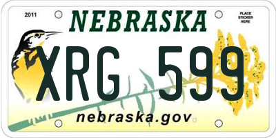 NE license plate XRG599