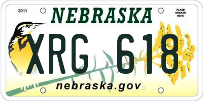 NE license plate XRG618