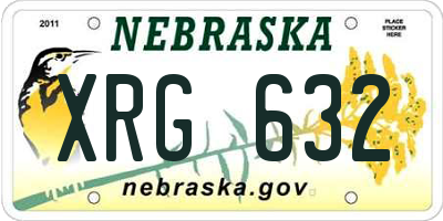NE license plate XRG632