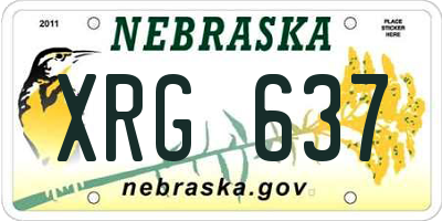 NE license plate XRG637