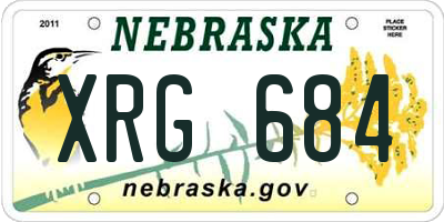 NE license plate XRG684