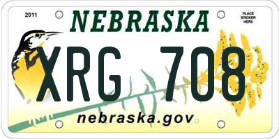 NE license plate XRG708