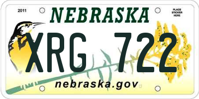 NE license plate XRG722