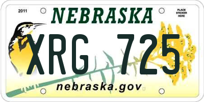 NE license plate XRG725