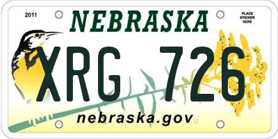 NE license plate XRG726