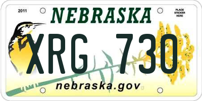 NE license plate XRG730