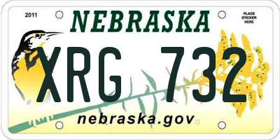 NE license plate XRG732