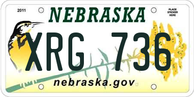 NE license plate XRG736