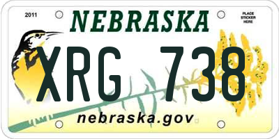 NE license plate XRG738