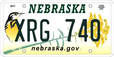 NE license plate XRG740