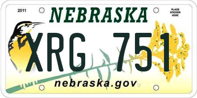 NE license plate XRG751